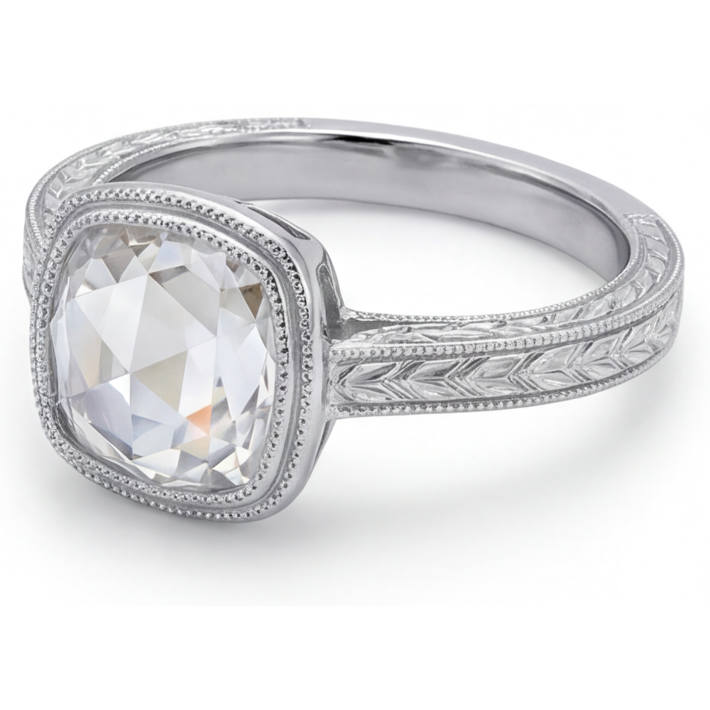 Di lusso Diamante Fine Anello Halo 3,25 carati – vista angolare