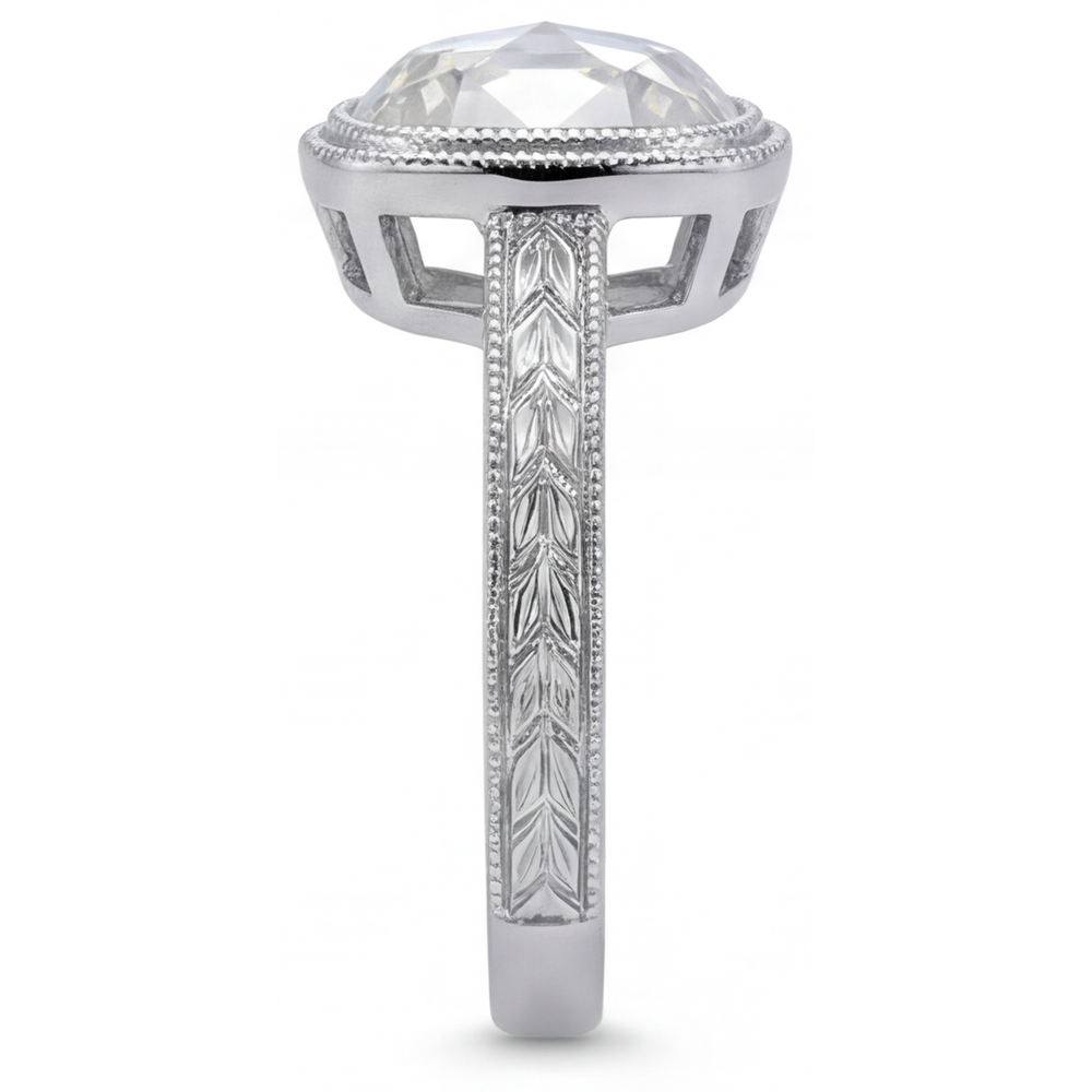 Diamante Fine Anello Halo 3,25-carati Oro Bianco 14K – vista profilo