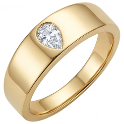 Diamante Fine Anello Monopietra – Oro Giallo 14K 0,75 carati