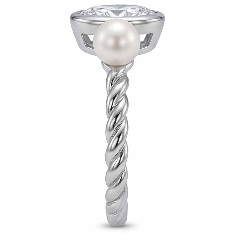 Firmato Diamante Fine Anello Monopietra 1,50 carati – vista profilo