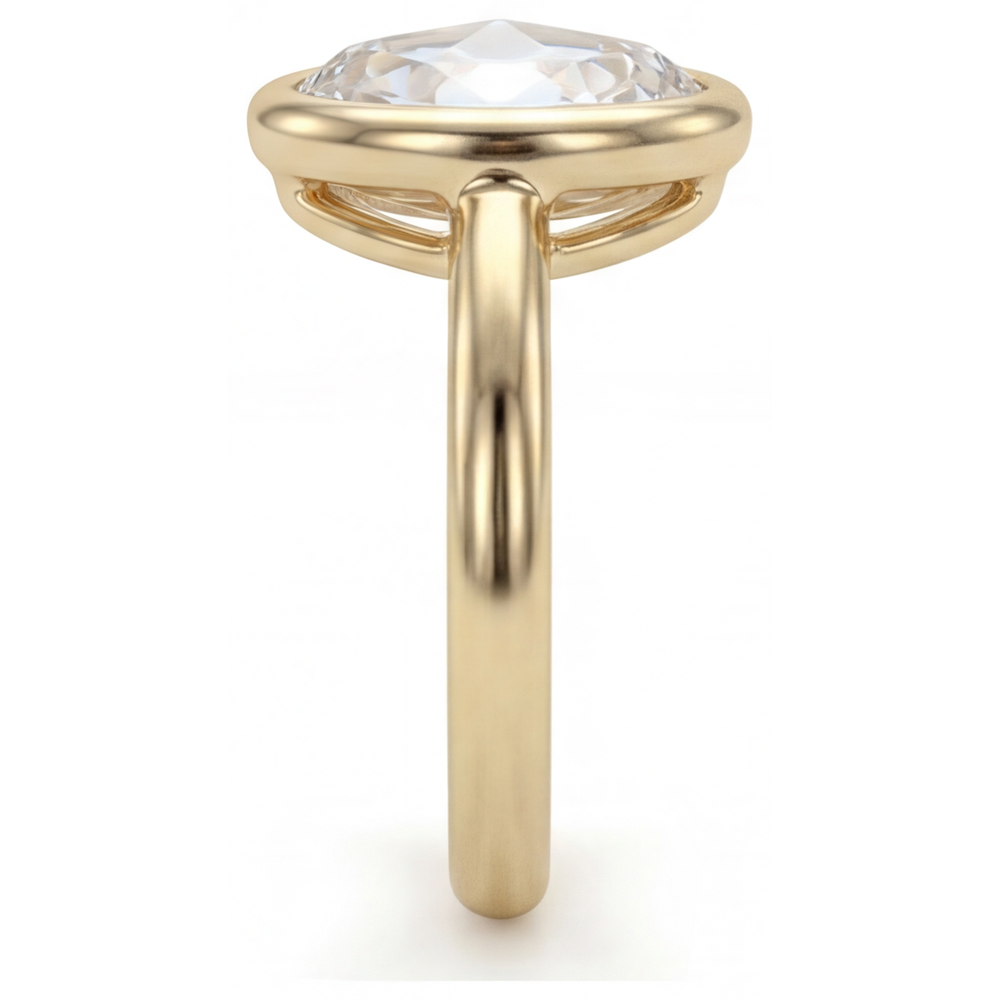 Diamante Fine Anello Monopietra 5,0-carati Oro Giallo 14K – vista angolare