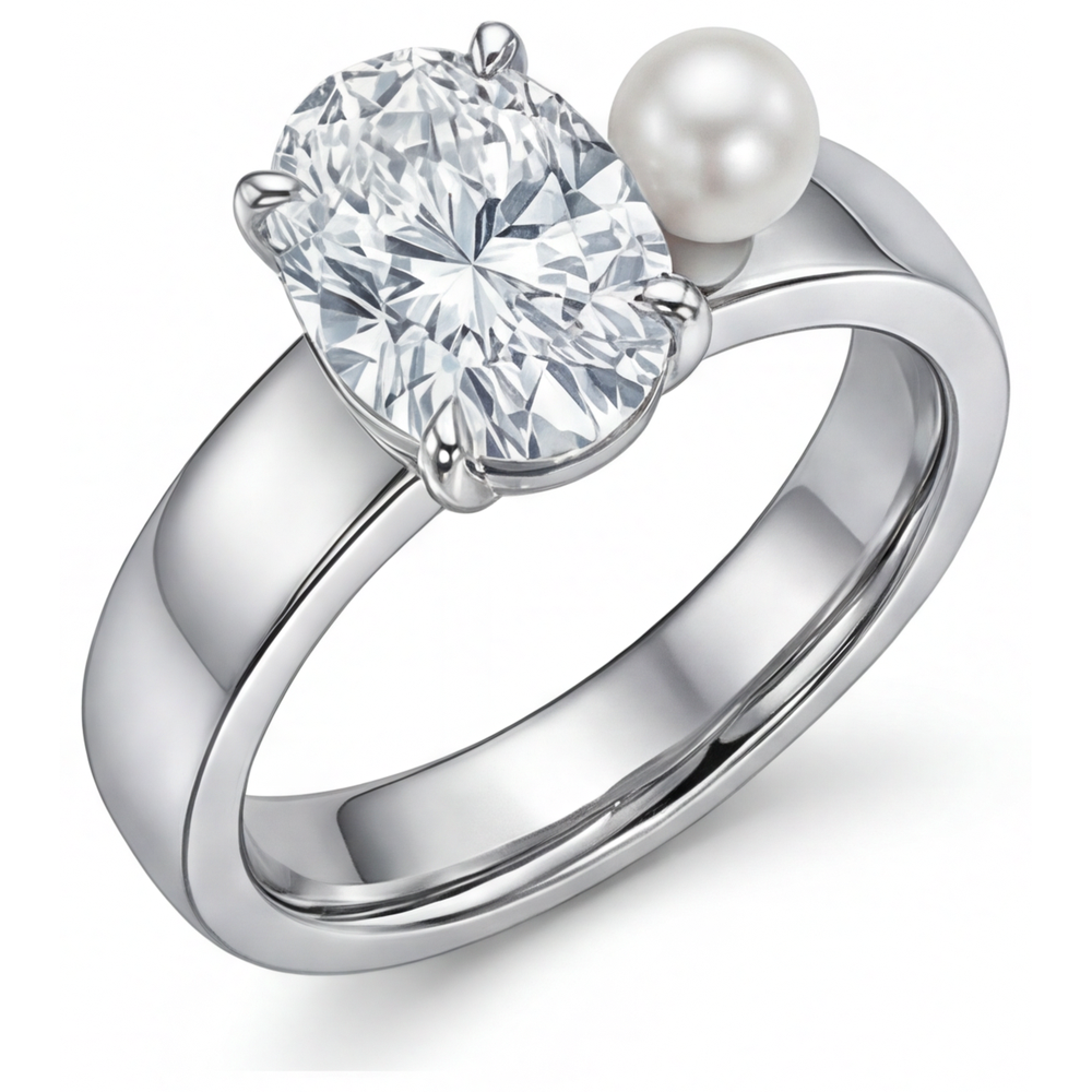Diamante Fine Anello Solitario – vista laterale