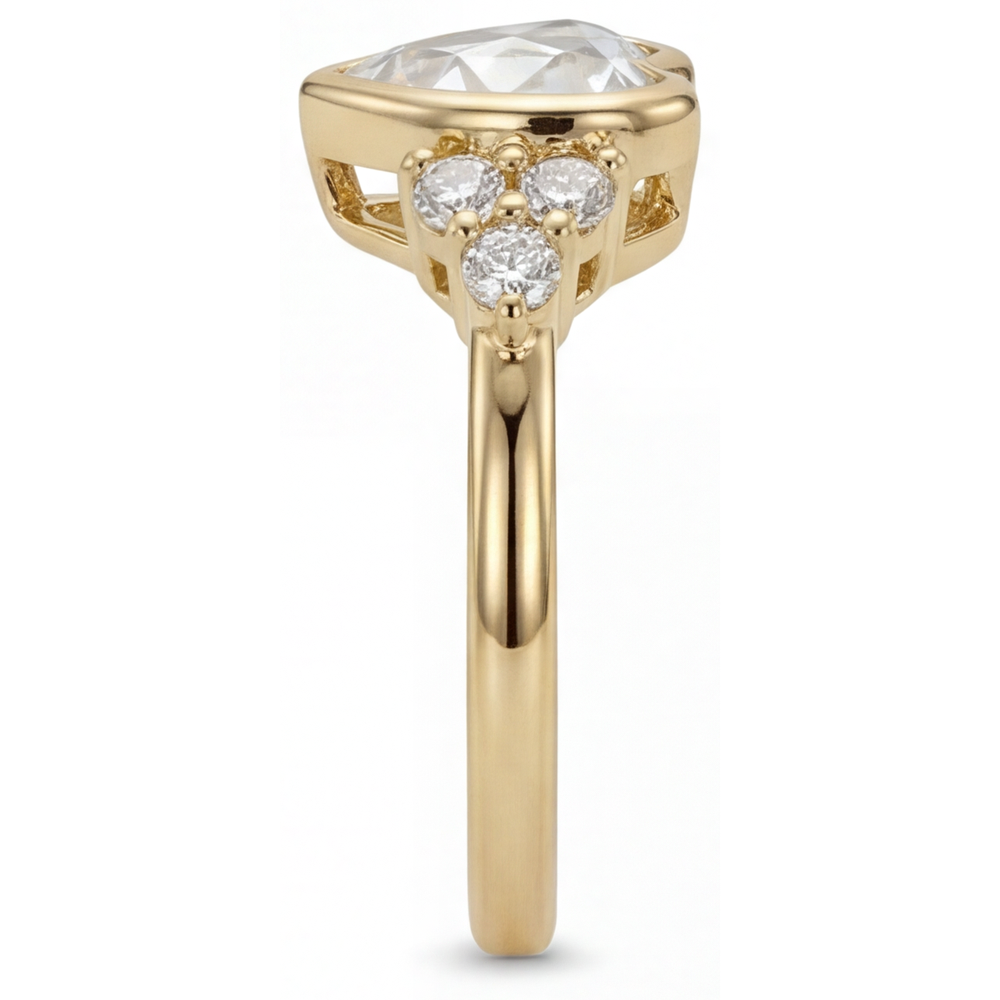 Artigianale Diamante Fine Anello Solitario con Accenti 1,75 carati – vista angolare