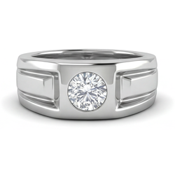 Anello Uomo Oro Bianco 14K con Diamante Fine – 2 carati