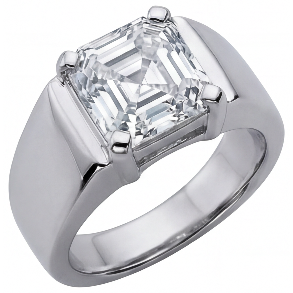 Diamante Fine Anello Uomo 5-carati Oro 14 Carati Bianco – vista principale