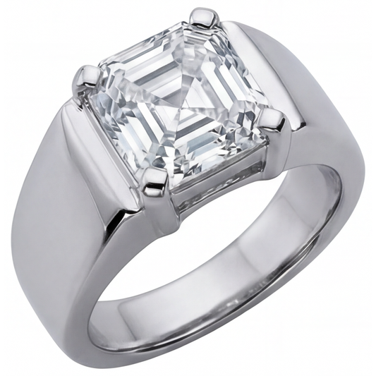 Diamante Fine Anello Uomo 5-carati Oro 14 Carati Bianco – vista principale