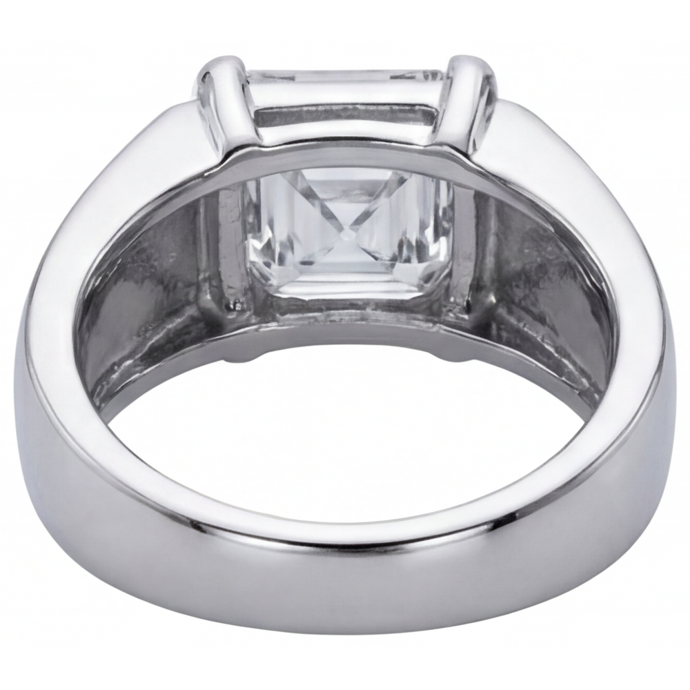 Asscher Diamante Fine anello in Oro 14 Carati Bianco – vista dall'alto