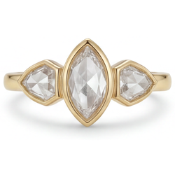 Realizzato a mano Trilogia con Diamante Fine Taglio Rosa Antico