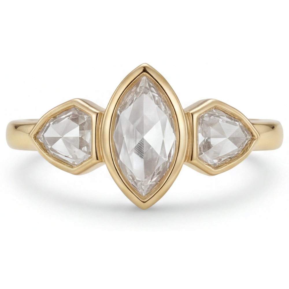 Diamante Fine Marquise Trilogia in Oro 14 Carati Giallo – vista principale