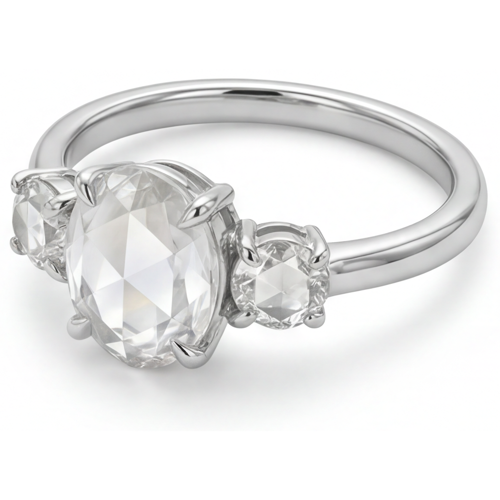 Diamante Fine Trilogia 2,75 carati Oro Bianco 14K – vista laterale