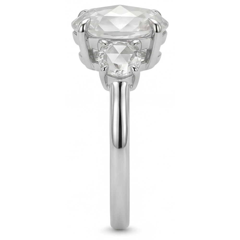 Trilogia Oro Bianco 14K con Diamante Fine – vista angolare