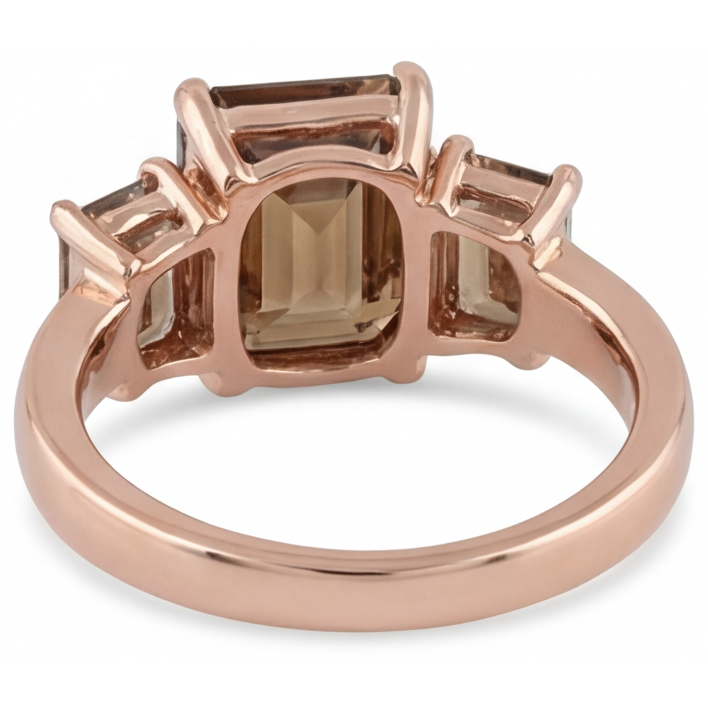 Trilogia Oro 14 Carati Rosa con Diamante Fine – vista angolare