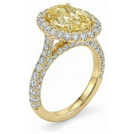 Diamante Giallo Canarino Anello – vista frontale