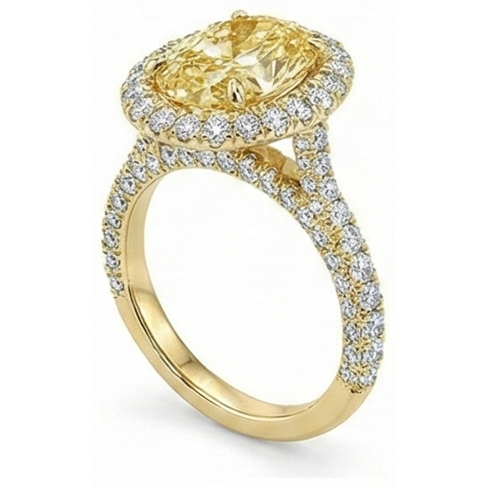 Diamante Giallo Canarino Anello – vista angolare