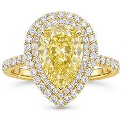 Artigianale Anello di Fidanzamento Halo – Diamante Giallo