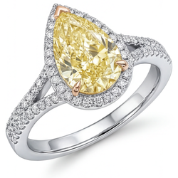 VVS Anello di Fidanzamento Halo – Diamante Giallo Canarino 2