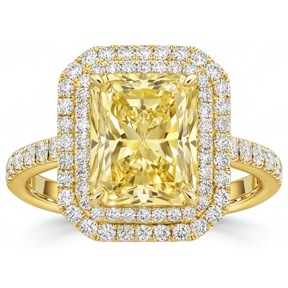 Sofisticato Diamante Giallo Canarino Anello Gioielleria 4,25 carati – vista principale