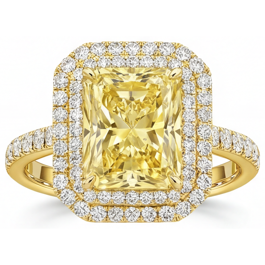 Sofisticato Diamante Giallo Canarino Anello Gioielleria 4,25 carati – vista principale