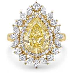 Sofisticato VVS Diamante Giallo Canarino Anello Halo – 2,50