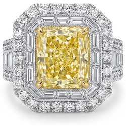 Premium Anello Halo con Diamante Giallo Canarino Pavé – 2 carati