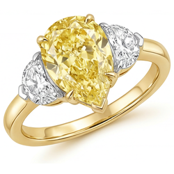 Diamante Giallo Canarino Anello Statement – Purezza VVS 1 carati