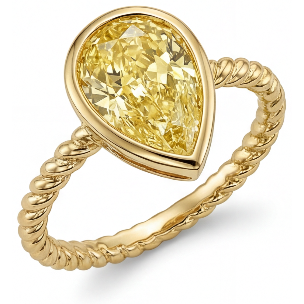 Anello Statement Oro Giallo 14K con Diamante Giallo Canarino – vista principale