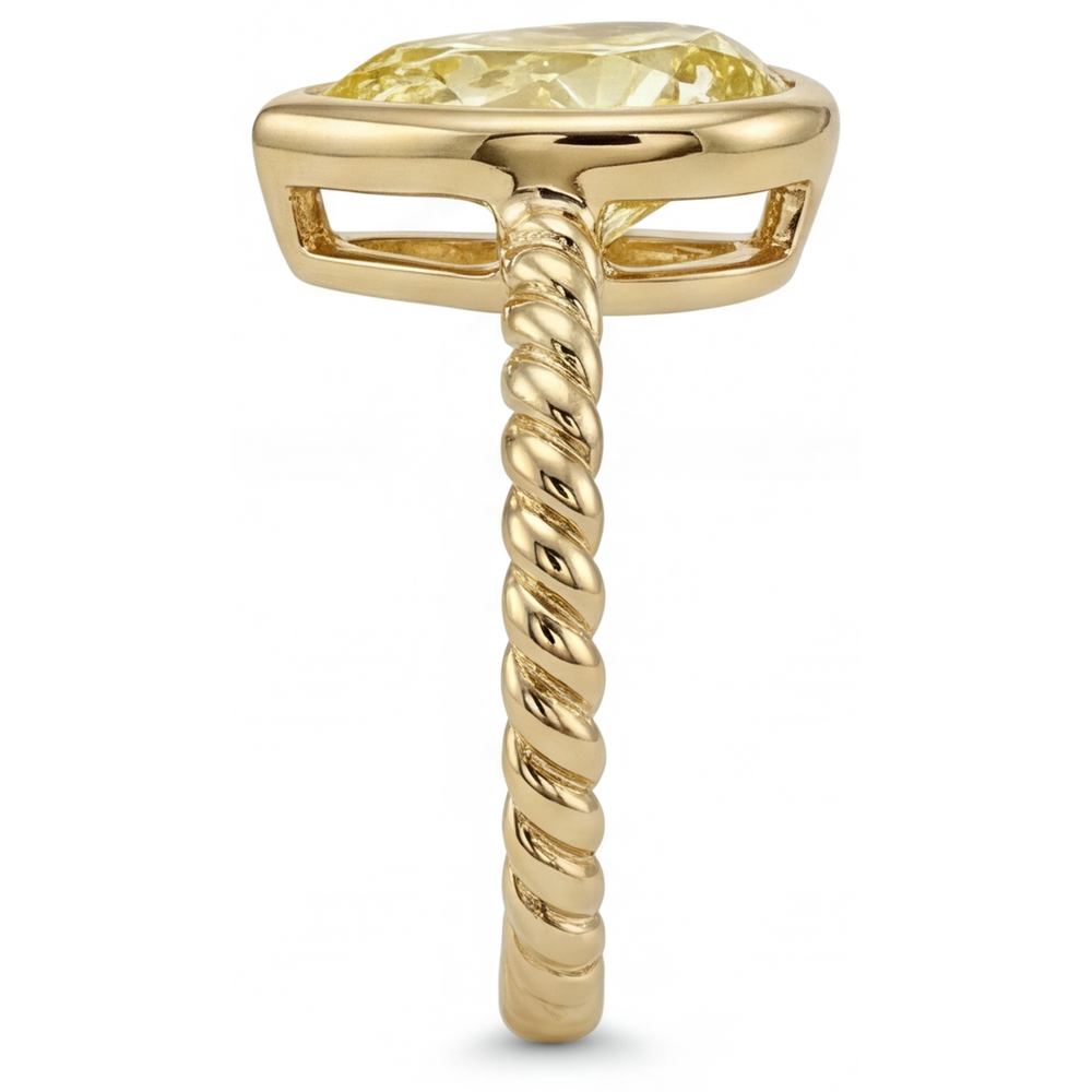 Diamante Giallo Canarino Anello Statement 2,25-carati Oro Giallo 14K – vista posteriore