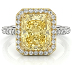 Pavé Anello Statement – Diamante Giallo Canarino 2 carati Oro 14