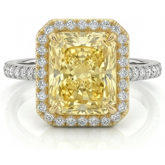 Radiant Diamante Giallo Canarino anello in Oro 14 Carati Bicolore – vista principale
