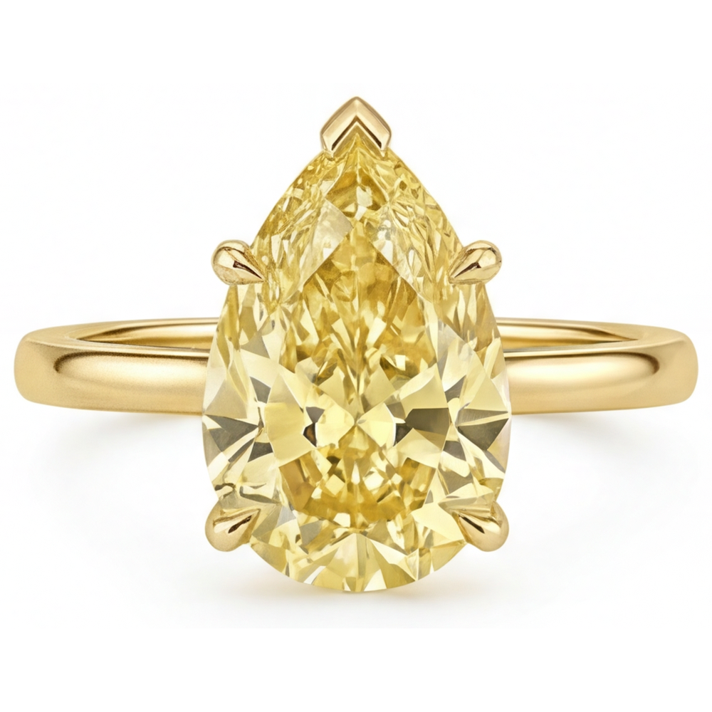 Fatto a mano Diamante Giallo Canarino Anello Statement 2 carati – vista principale