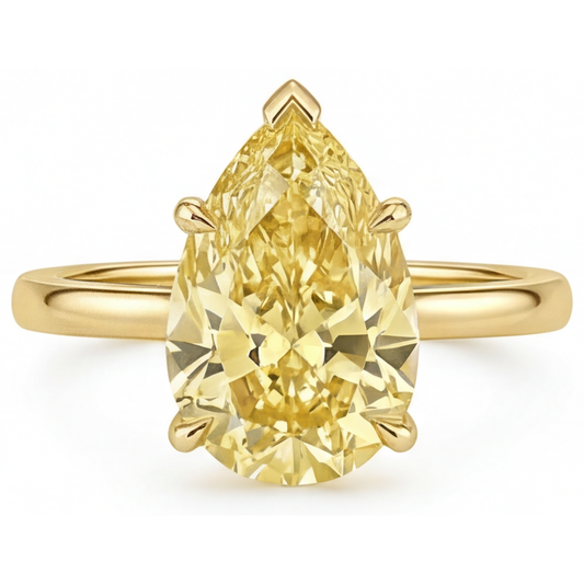 Fatto a mano Diamante Giallo Canarino Anello Statement 2 carati – vista principale