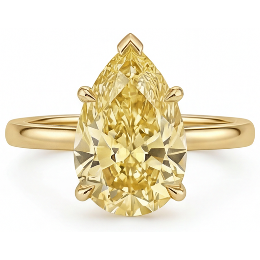 Diamante Giallo Canarino Anello Statement – vista frontale