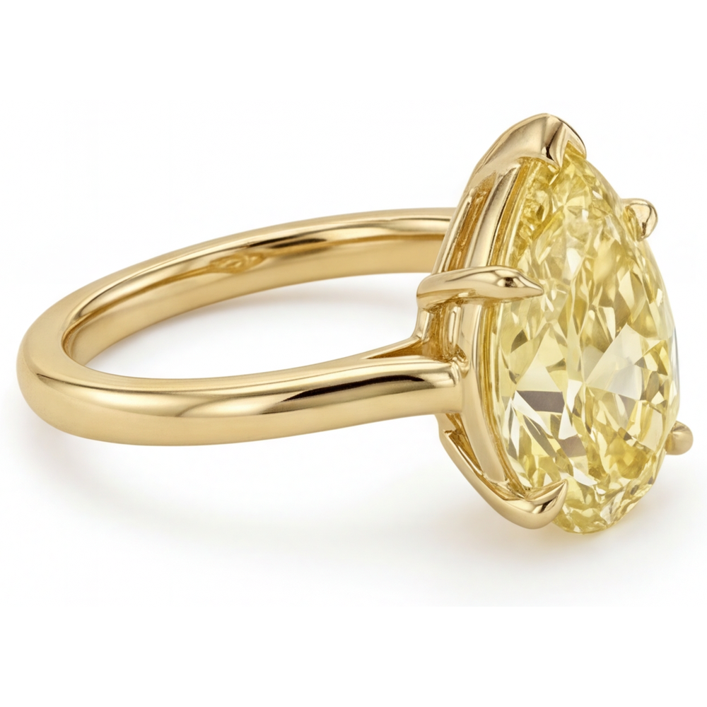 Diamante Giallo Canarino Anello Statement – vista angolare