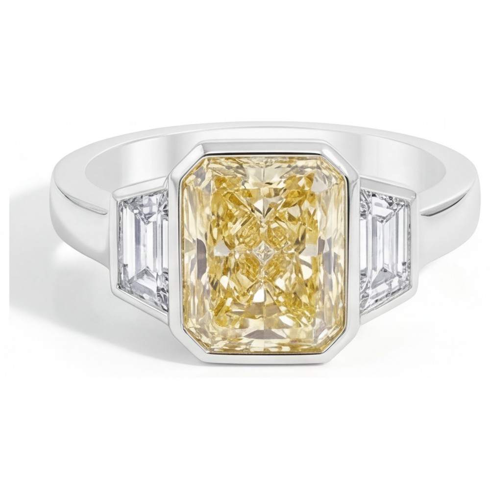 Brillante Diamante Giallo Canarino Anello Statement 3,25 carati – vista principale