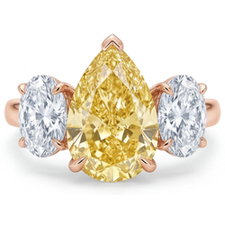 Diamante Giallo Canarino VVS Trilogia – 2 carati in Oro Rosa 14K