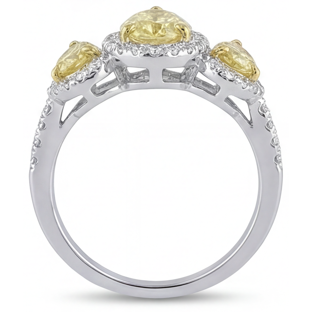 Diamante Giallo Fancy Anello 1,5-carati Oro Bicolore 14K – vista dall'alto