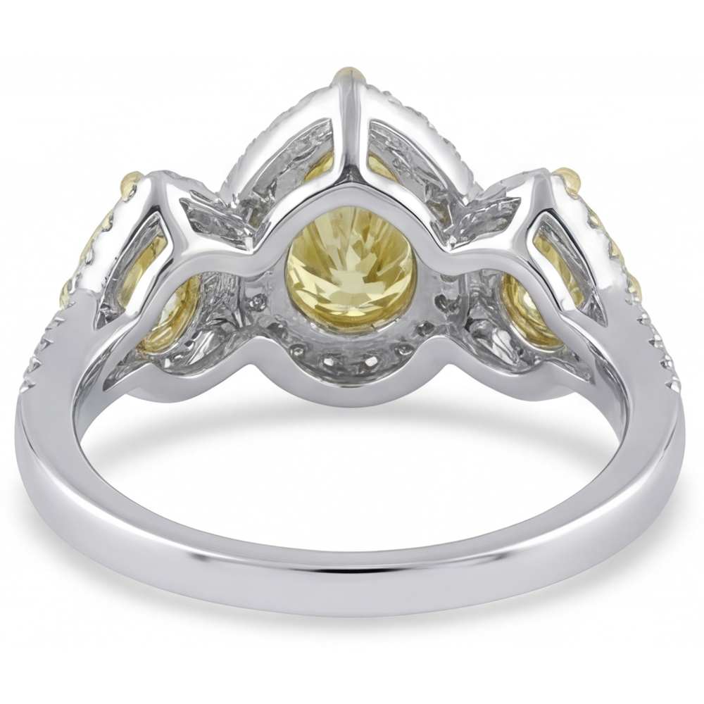 Diamante Giallo Fancy Anello 1,5-carati Oro Bicolore 14K – vista posteriore