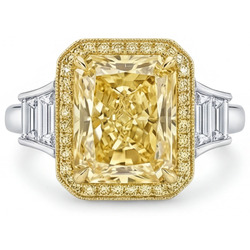Diamante Giallo Fancy VVS Anello 2 carati in Oro 14 Carati