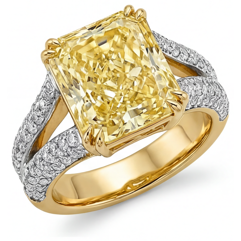Brillante Diamante Giallo Fancy Anello 2 carati – vista principale