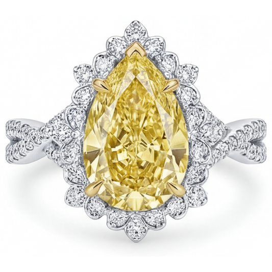 Elegante Anello di Fidanzamento Halo 3 carati – vista principale