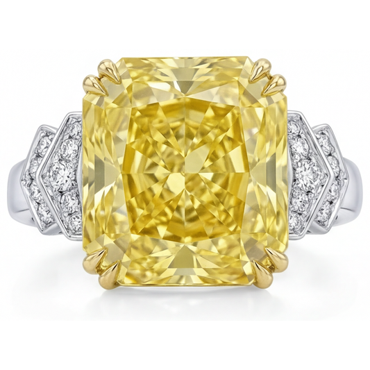 Di lusso Diamante Giallo Fancy Anello Gioielleria 0,75 carati – vista principale