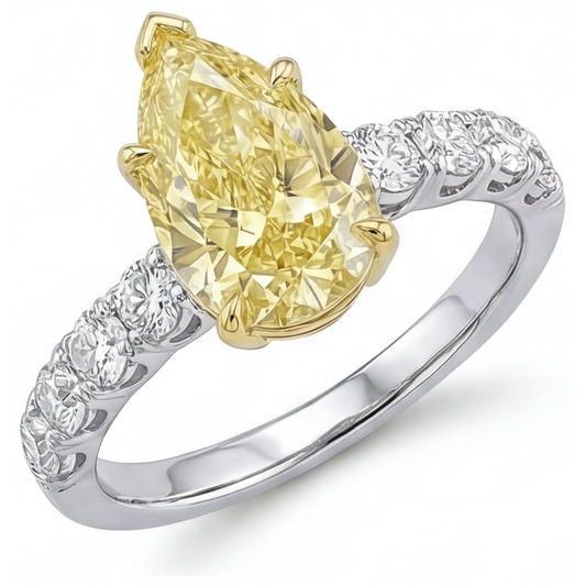 Diamante Giallo Fancy Anello Gioielleria – vista frontale