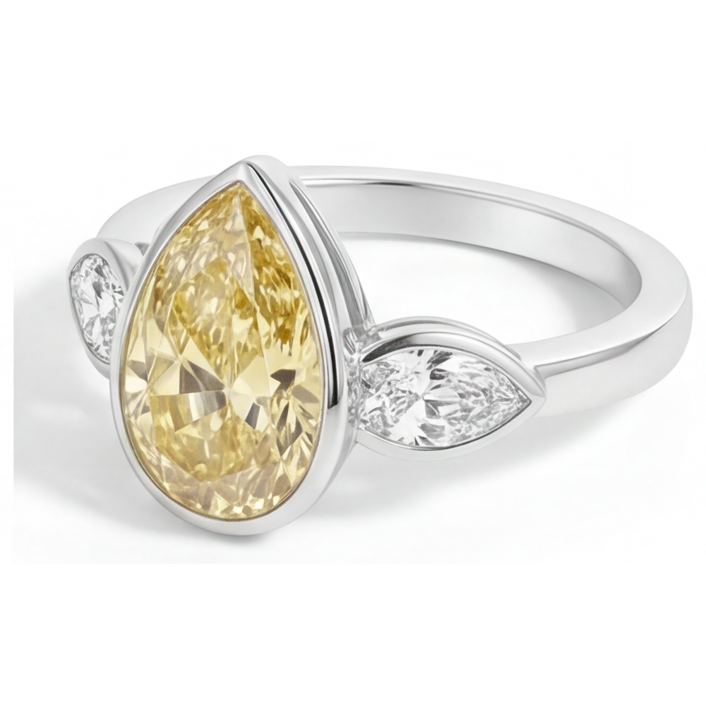 Diamante Giallo Fancy Anello Gioielleria – vista angolare