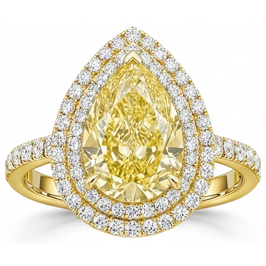 Diamante Giallo Fancy Anello Gioielleria – vista frontale