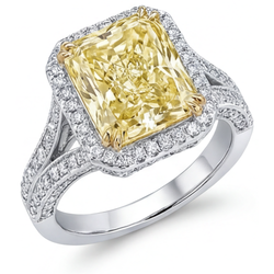 Luminoso Anello Gioielleria con Diamante Giallo Fancy Pavé – 3,5