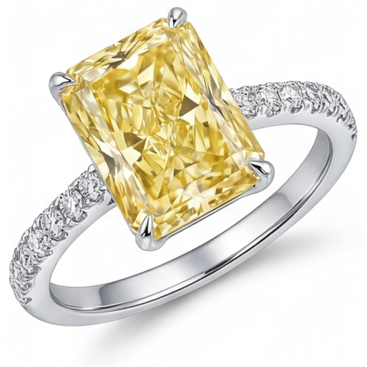 Brillante Diamante Giallo Fancy Anello Gioielleria 3 carati – vista principale