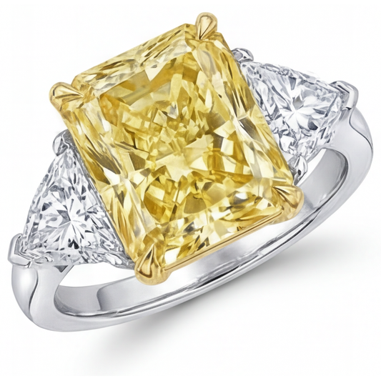 Anello Gioielleria Oro 14 Carati Bicolore con Diamante Giallo Fancy – vista principale