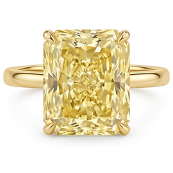 Diamante Giallo Fancy taglio Taglio Radiant Anello Monopietra 2