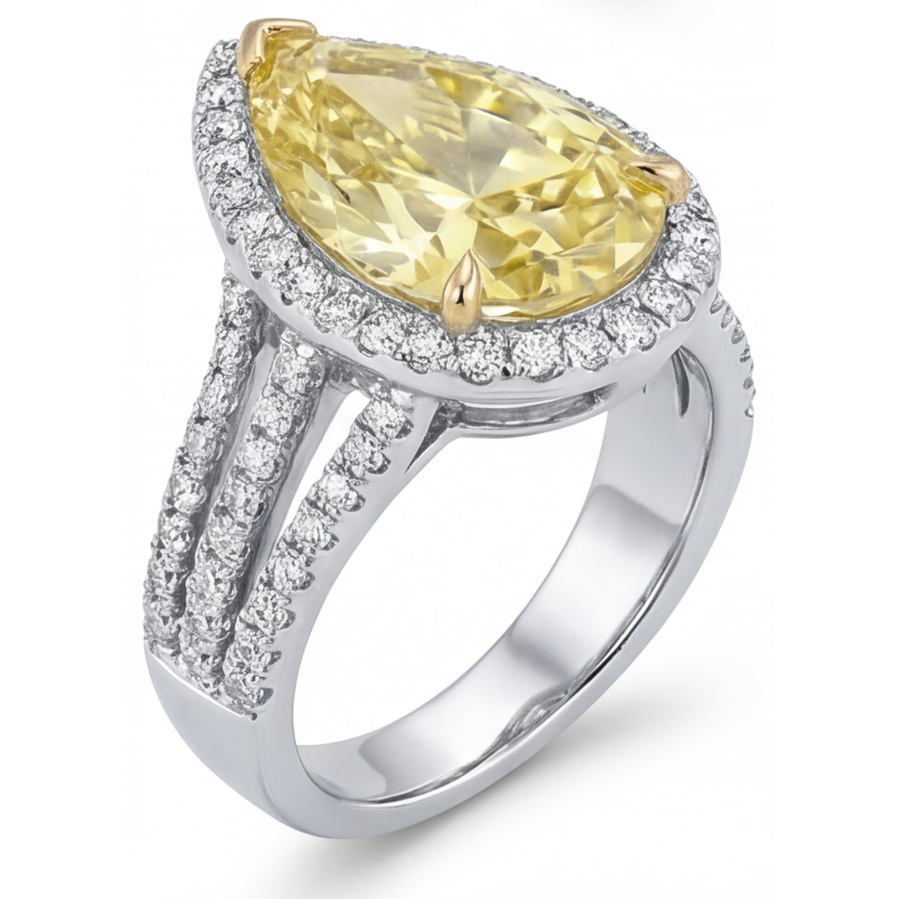 Diamante Giallo Fancy Anello Statement – vista posteriore