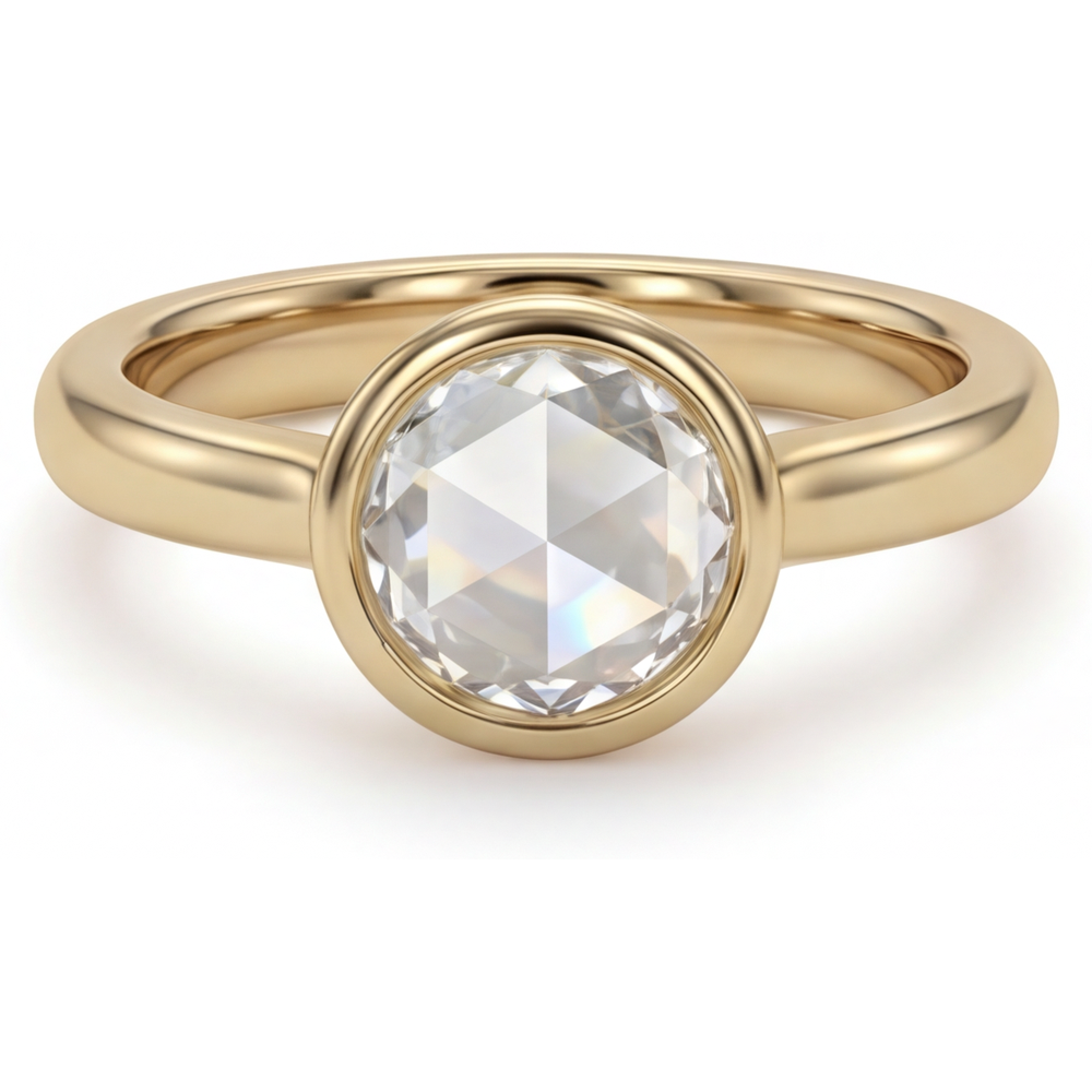 Taglio Brillante Diamante anello in Oro Giallo 14K – vista principale